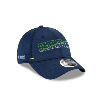 Blue Seattle Seahawks Hat - New Era NFL Official Summer Sideline Stretch Snap 9FORTY Snapback Caps USA2304591